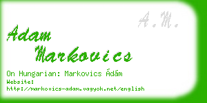adam markovics business card